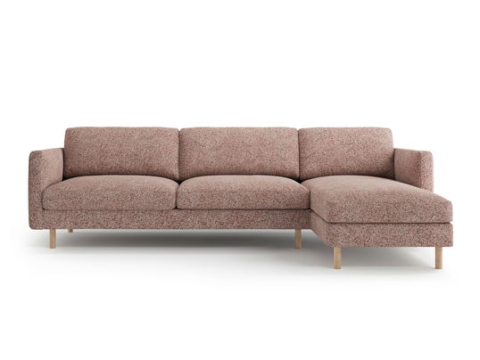 Coltar dreapta 4 locuri, Eden, Micadoni, 286x150x90 cm, tesatura structurata, roz melanj