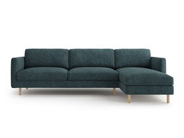 Coltar dreapta 4 locuri, Eden, Micadoni, 286x150x90 cm, tesatura structurata, verde albastrui melanj