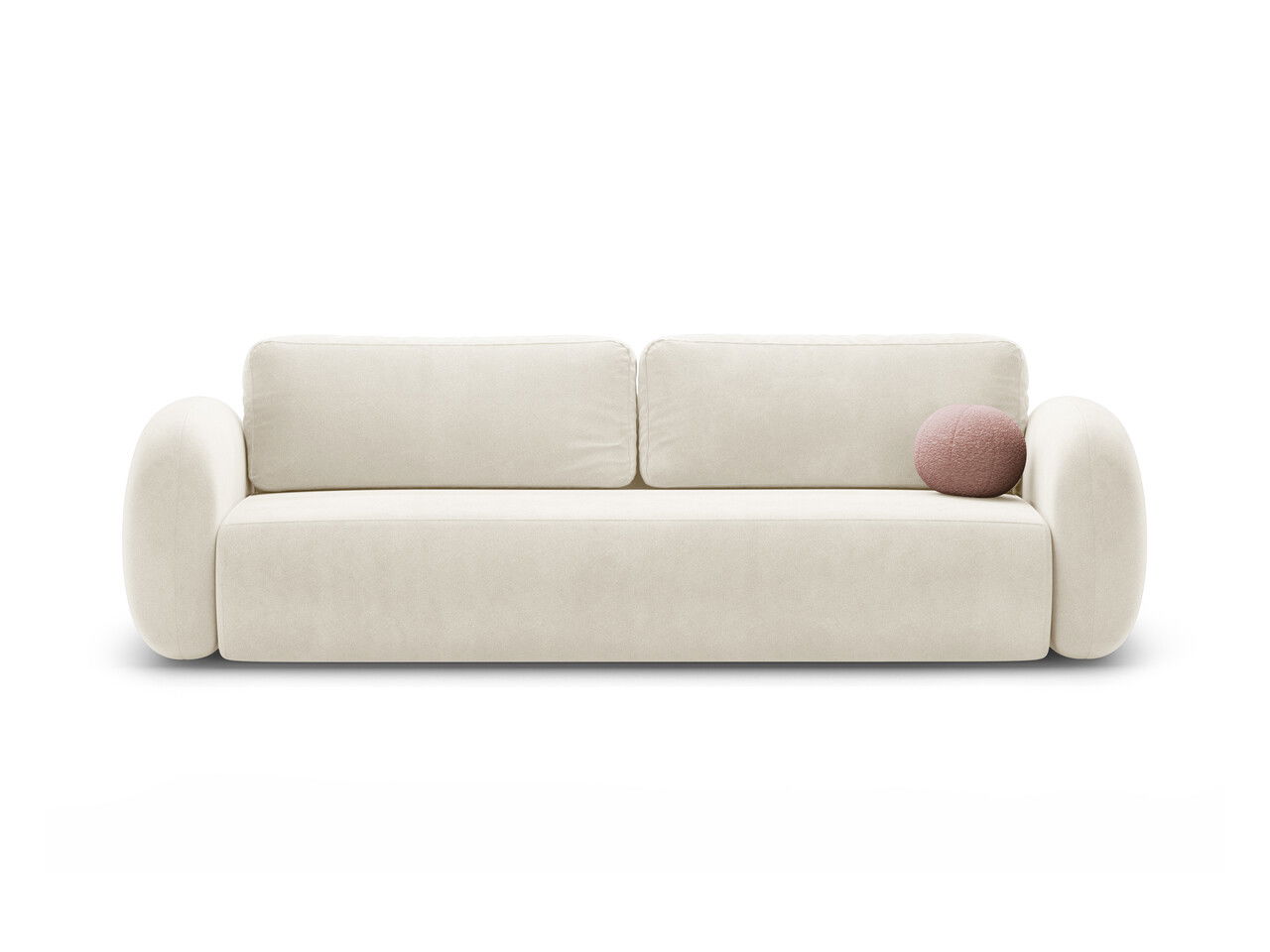 Canapea extensibila 3 locuri, Tonale, Cosmopolitan Design, 262x105x88 cm, catifea, ivoriu