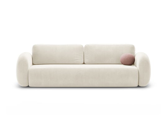 Canapea extensibila 3 locuri, Tonale, Cosmopolitan Design, 262x105x88 cm, catifea, ivoriu