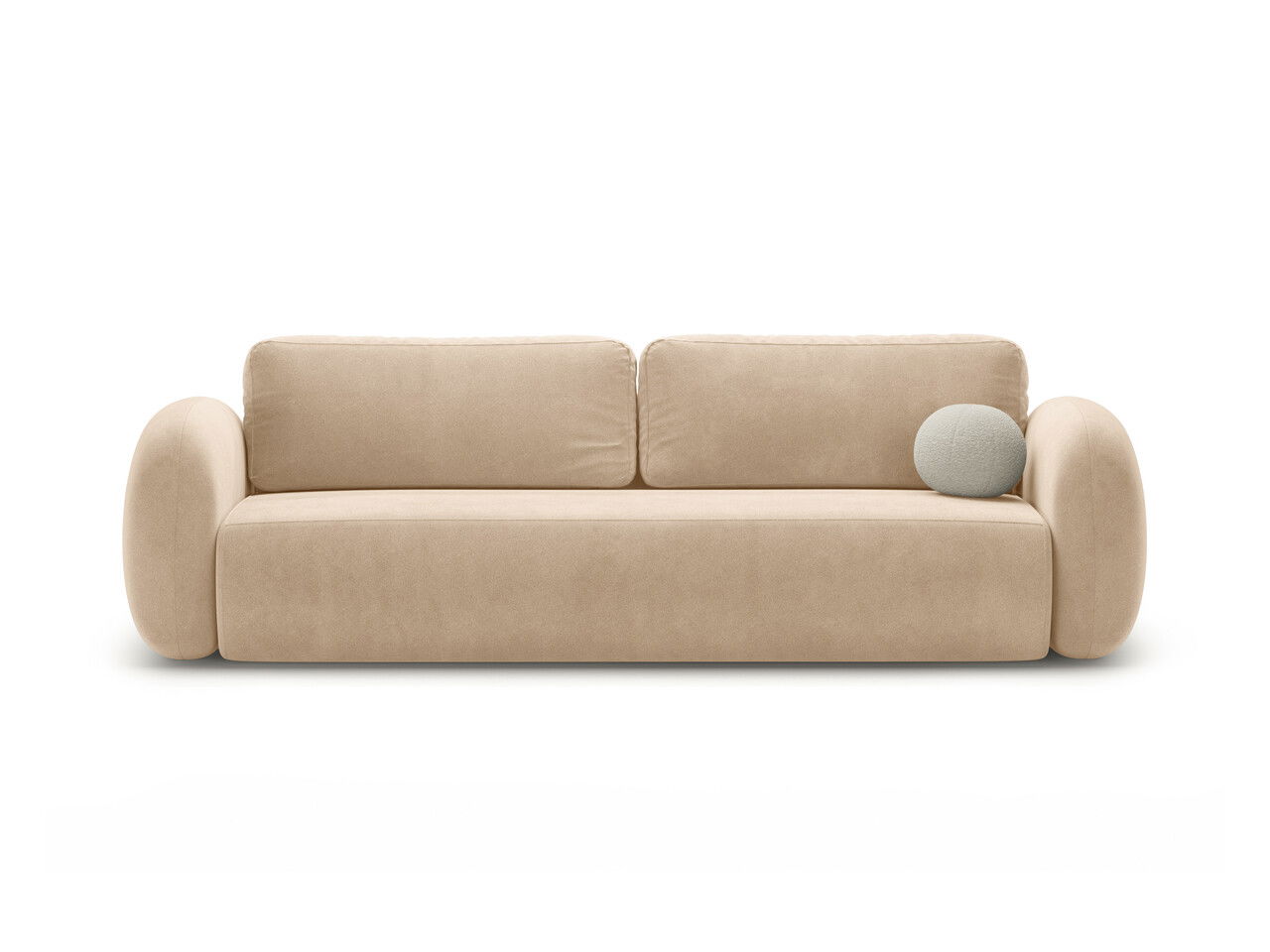 Canapea extensibila 3 locuri, Tonale, Cosmopolitan Design, 262x105x88 cm, catifea, bej migdala