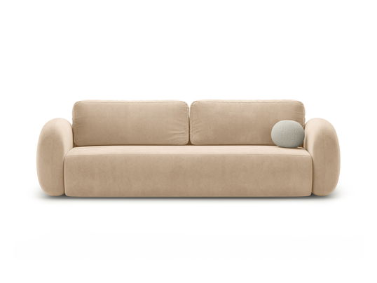 Canapea extensibila 3 locuri, Tonale, Cosmopolitan Design, 262x105x88 cm, catifea, bej migdala