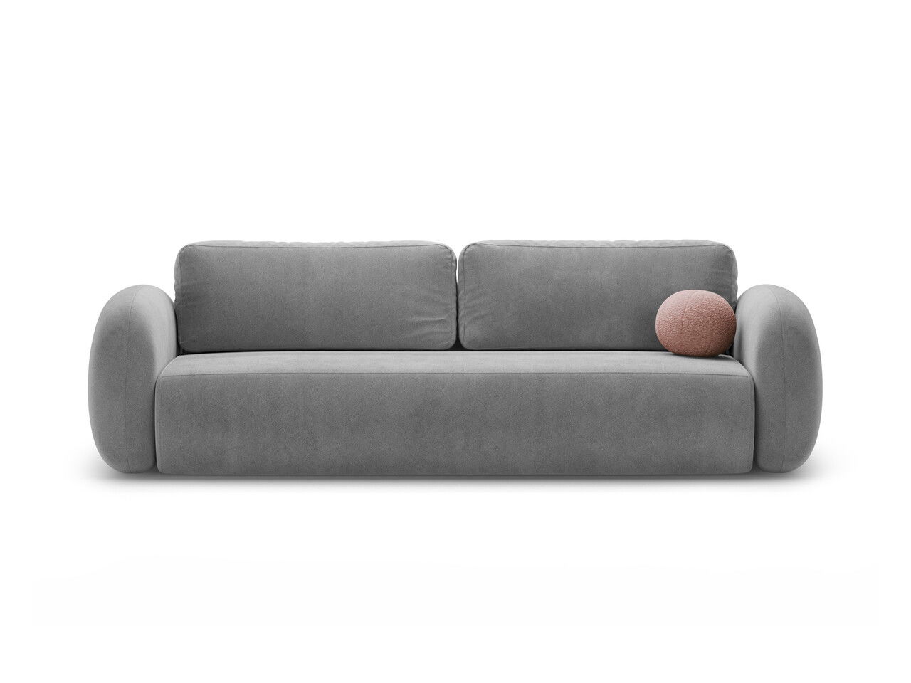 Canapea extensibila 3 locuri, Tonale, Cosmopolitan Design, 262x105x88 cm, catifea, gri inchis
