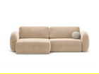 Coltar extensibil reversibil 4 locuri, Tonale, Cosmopolitan Design, 262x149x88 cm, catifea, bej migdala