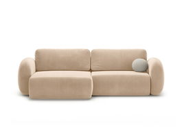 Coltar extensibil reversibil 4 locuri, Tonale, Cosmopolitan Design, 262x149x88 cm, catifea, bej migdala