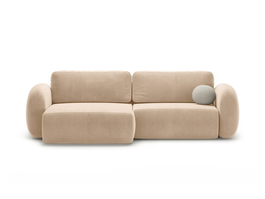 Coltar extensibil reversibil 4 locuri, Tonale, Cosmopolitan Design, 262x149x88 cm, catifea, bej migdala
