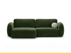 Coltar extensibil reversibil 4 locuri, Tonale, Cosmopolitan Design, 262x149x88 cm, catifea, verde army