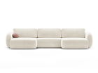 Coltar panoramic extensibil 5 locuri, Tonale, Cosmopolitan Design, 362x149x88 cm, catifea, ivoriu