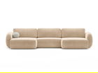 Coltar panoramic extensibil 5 locuri, Tonale, Cosmopolitan Design, 362x149x88 cm, catifea, bej migdala