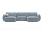 Coltar panoramic extensibil 5 locuri, Tonale, Cosmopolitan Design, 362x149x88 cm, catifea, albastru gri