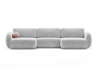 Coltar panoramic extensibil 5 locuri, Tonale, Cosmopolitan Design, 362x149x88 cm, catifea, gri
