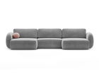Coltar panoramic extensibil 5 locuri, Tonale, Cosmopolitan Design, 362x149x88 cm, catifea, gri inchis