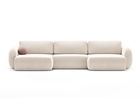 Coltar panoramic extensibil 5 locuri, Tonale, Cosmopolitan Design, 362x149x88 cm, tesatura chenille, bej deschis