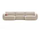 Coltar panoramic extensibil 5 locuri, Tonale, Cosmopolitan Design, 362x149x88 cm, tesatura chenille, bej inchis