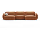 Coltar panoramic extensibil 5 locuri, Tonale, Cosmopolitan Design, 362x149x88 cm, tesatura chenille, caramiziu