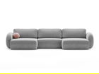 Coltar panoramic extensibil 5 locuri, Tonale, Cosmopolitan Design, 362x149x88 cm, tesatura chenille, gri deschis