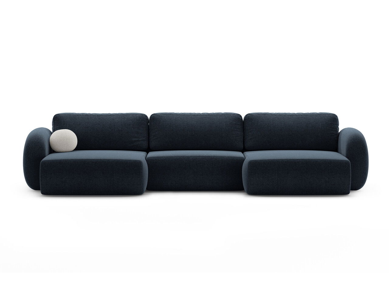 Coltar panoramic extensibil 5 locuri, Tonale, Cosmopolitan Design, 362x149x88 cm, tesatura chenille, albastru navy