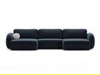 Coltar panoramic extensibil 5 locuri, Tonale, Cosmopolitan Design, 362x149x88 cm, tesatura chenille, albastru navy