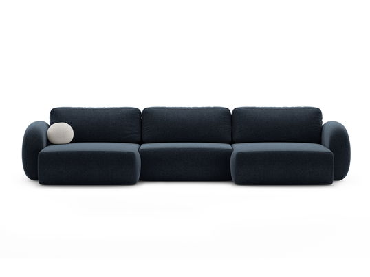 Coltar panoramic extensibil 5 locuri, Tonale, Cosmopolitan Design, 362x149x88 cm, tesatura chenille, albastru navy