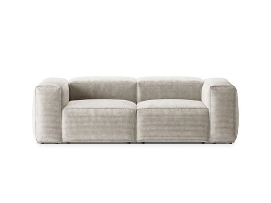 Canapea 2 locuri, Bergamo, Cosmopolitan Design, 224x108x70 cm, catifea chenille raiata, ivoriu