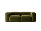 Canapea 2 locuri, Bergamo, Cosmopolitan Design, 224x108x70 cm, catifea chenille raiata, verde