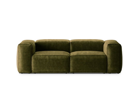 Canapea 2 locuri, Bergamo, Cosmopolitan Design, 224x108x70 cm, catifea chenille raiata, verde