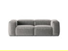 Canapea 2 locuri, Bergamo, Cosmopolitan Design, 224x108x70 cm, catifea chenille raiata, gri deschis