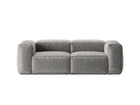 Canapea 2 locuri, Bergamo, Cosmopolitan Design, 224x108x70 cm, catifea chenille raiata, gri deschis