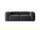 Canapea 2 locuri, Bergamo, Cosmopolitan Design, 224x108x70 cm, catifea chenille raiata, gri