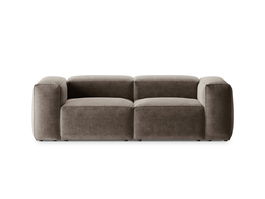 Canapea 2 locuri, Bergamo, Cosmopolitan Design, 224x108x70 cm, tesatura structurata, cappuccino