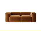 Canapea 2 locuri, Bergamo, Cosmopolitan Design, 224x108x70 cm, tesatura structurata, gri maro