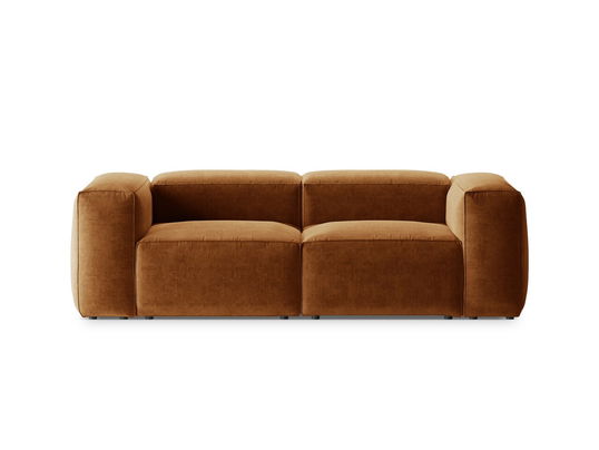 Canapea 2 locuri, Bergamo, Cosmopolitan Design, 224x108x70 cm, tesatura structurata, gri maro