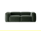 Canapea 2 locuri, Bergamo, Cosmopolitan Design, 224x108x70 cm, tesatura structurata, verde muschi
