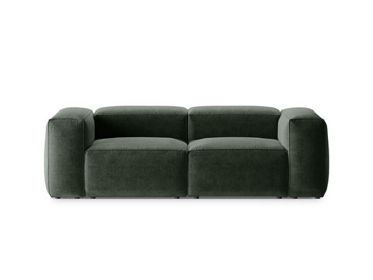Canapea 2 locuri, Bergamo, Cosmopolitan Design, 224x108x70 cm, tesatura structurata, verde muschi