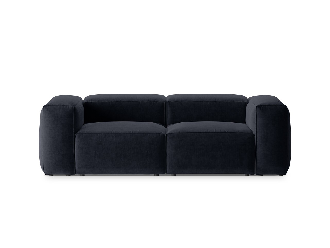Canapea 2 locuri, Bergamo, Cosmopolitan Design, 224x108x70 cm, tesatura structurata, albastru navy