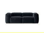 Canapea 2 locuri, Bergamo, Cosmopolitan Design, 224x108x70 cm, tesatura structurata, albastru navy