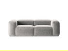 Canapea 2 locuri, Bergamo, Cosmopolitan Design, 224x108x70 cm, tesatura structurata, gri deschis