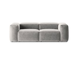 Canapea 2 locuri, Bergamo, Cosmopolitan Design, 224x108x70 cm, tesatura structurata, gri deschis