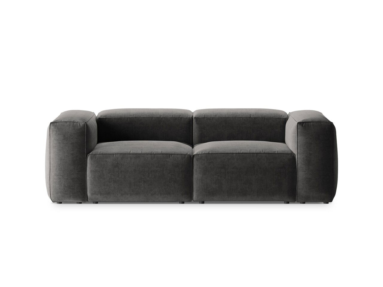 Canapea 2 locuri, Bergamo, Cosmopolitan Design, 224x108x70 cm, tesatura structurata, grafit