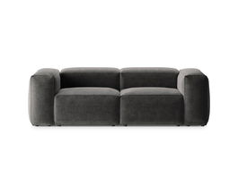 Canapea 2 locuri, Bergamo, Cosmopolitan Design, 224x108x70 cm, tesatura structurata, grafit