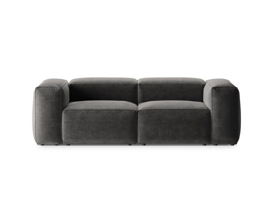 Canapea 2 locuri, Bergamo, Cosmopolitan Design, 224x108x70 cm, tesatura structurata, grafit