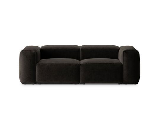 Canapea 2 locuri, Bergamo, Cosmopolitan Design, 224x108x70 cm, tesatura structurata, negru
