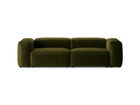 Canapea 3 locuri, Bergamo, Cosmopolitan Design, 264x108x70 cm, catifea chenille raiata, verde