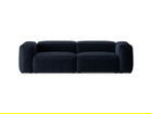 Canapea 3 locuri, Bergamo, Cosmopolitan Design, 264x108x70 cm, catifea chenille raiata, albastru navy