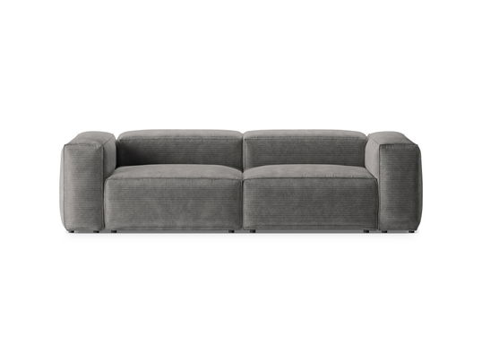 Canapea 3 locuri, Bergamo, Cosmopolitan Design, 264x108x70 cm, catifea chenille raiata, gri deschis