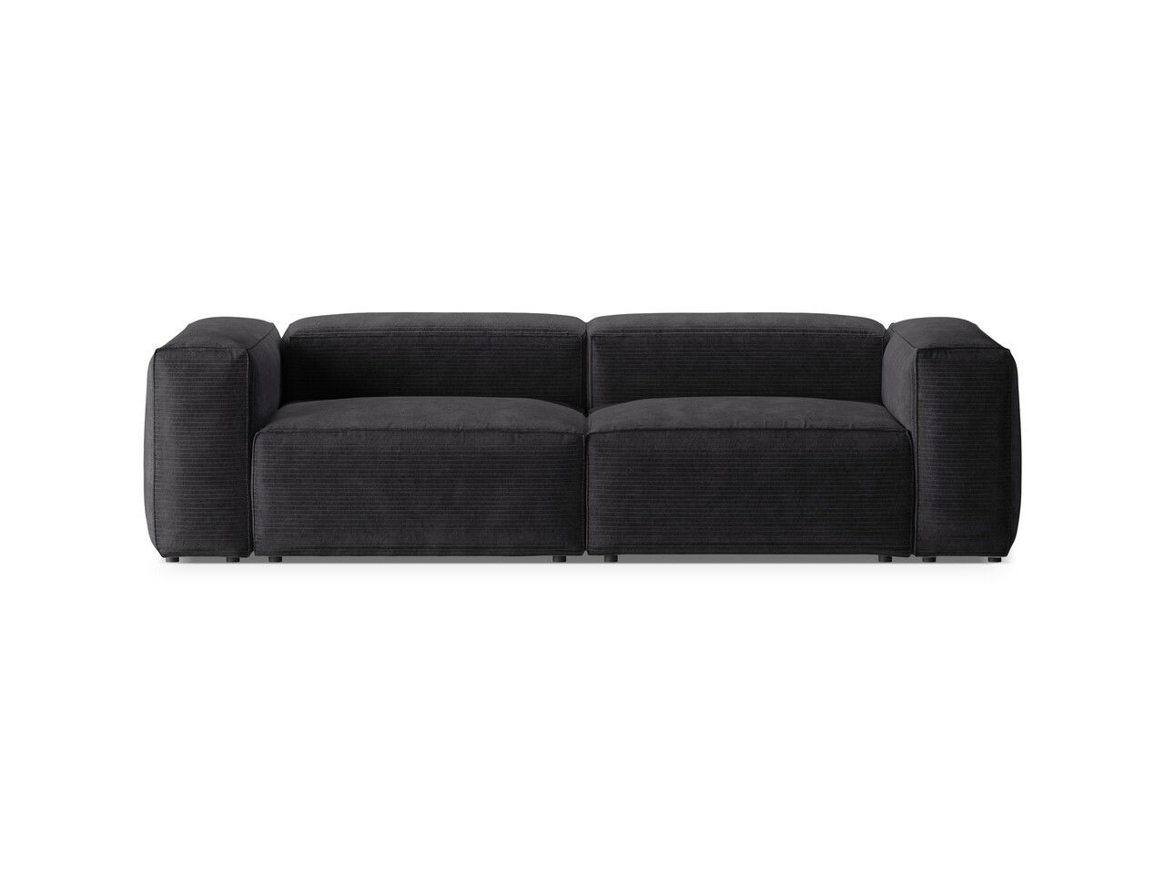 Canapea 3 locuri, Bergamo, Cosmopolitan Design, 264x108x70 cm, catifea chenille raiata, gri