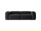 Canapea 3 locuri, Bergamo, Cosmopolitan Design, 264x108x70 cm, catifea chenille raiata, gri
