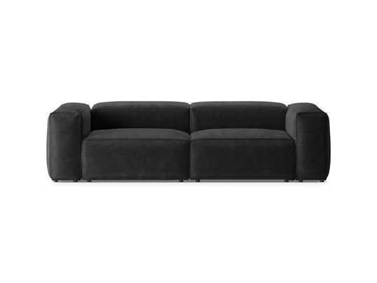 Canapea 3 locuri, Bergamo, Cosmopolitan Design, 264x108x70 cm, catifea chenille raiata, gri