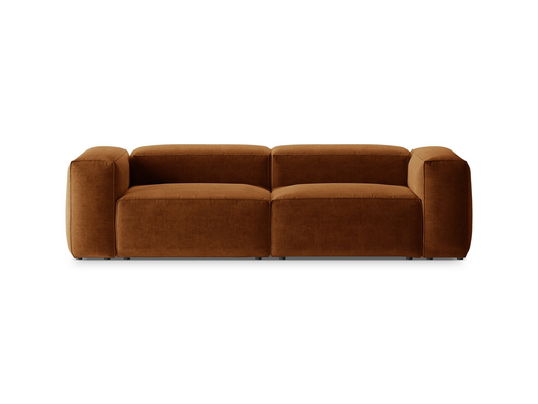 Canapea 3 locuri, Bergamo, Cosmopolitan Design, 264x108x70 cm, tesatura structurata, gri maro