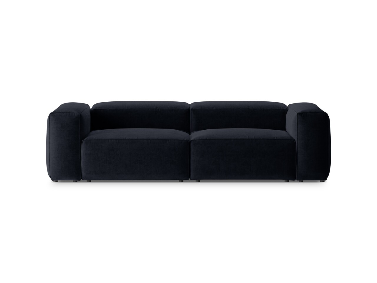 Canapea 3 locuri, Bergamo, Cosmopolitan Design, 264x108x70 cm, tesatura structurata, albastru navy